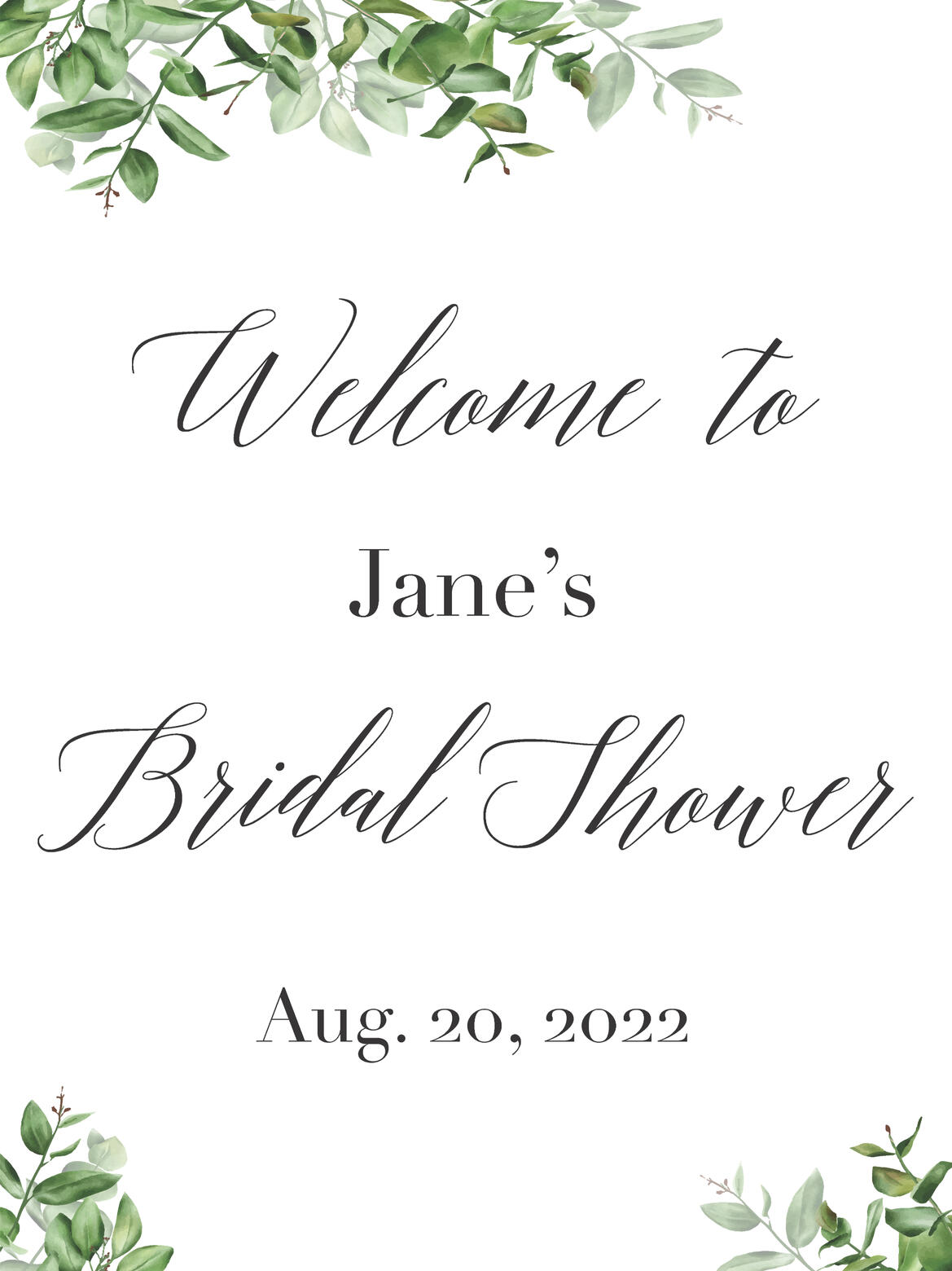 18 X 24 Green Leaves Event Poster